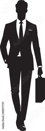 Businessman silhouette. Businessman vector silhouette black and white.