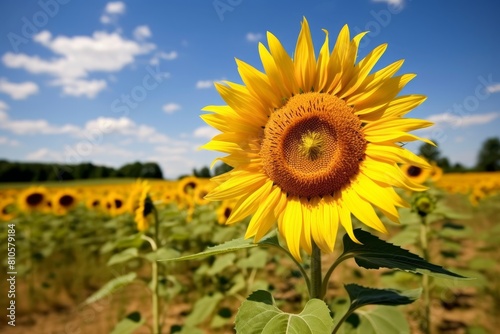 Vibrant sunflower field on a sunny day
