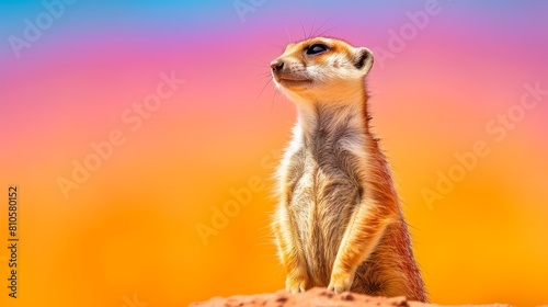 Wallpaper Mural Curious meerkat looking up at sunset Torontodigital.ca