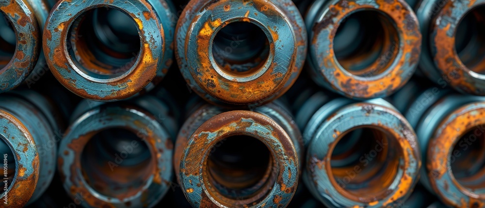 Focus on close-up abstract metal coils, spirals, and springs, mechanical components, technical details Focus on close-up abstract metal coils, spirals, and springs, mechanical components, technical details