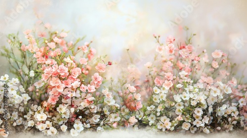 Dreamy Springtime Floral Backdrop with Cherry Blossoms and Dogwoods