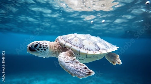 Underwater view of a swimming sea turtle © Balaraw