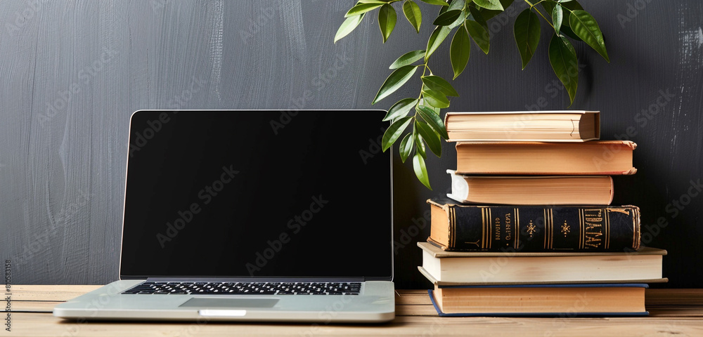 laptop on a table laptop on a table