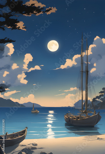 sailboat at sunset 