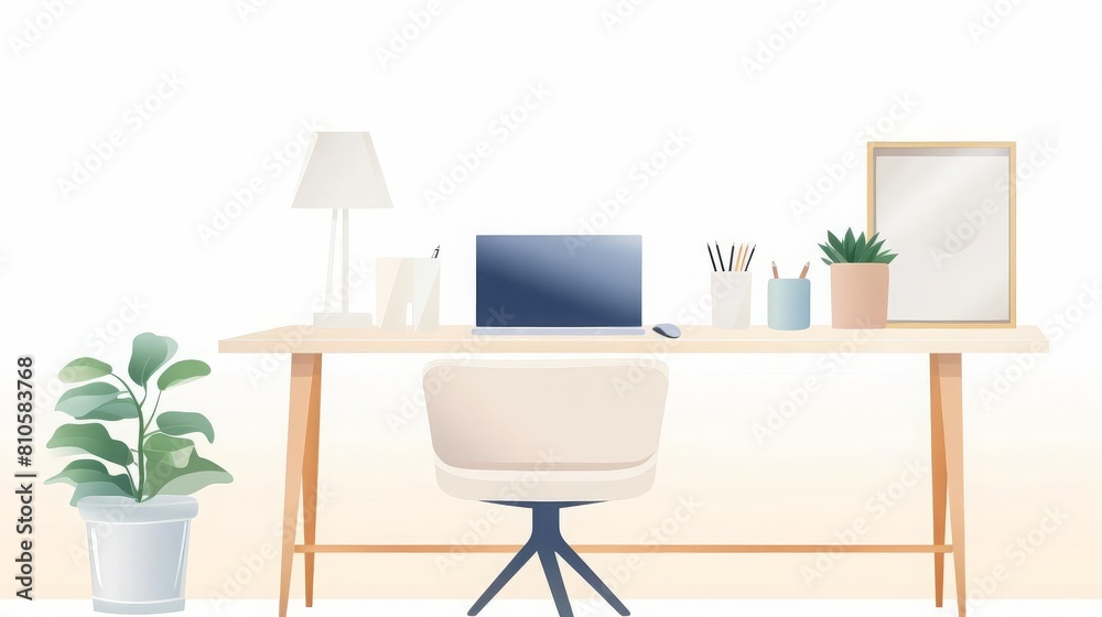 Fototapeta premium minimalist home office design with clean lines