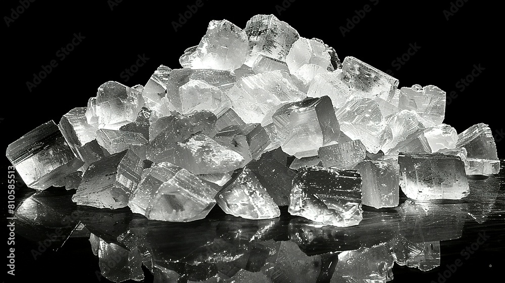 Obraz premium Shadowed Shardscape: Crystal Meth Heap on Black