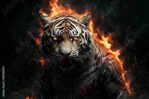 tiger in zombie style 