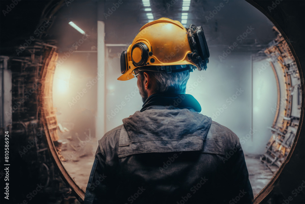 engineer is inspecting work in a factory and wearing a safety helmet engineer is inspecting work in a factory and wearing a safety helmet