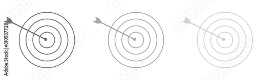 target goal with arrow isolated on white background icon symbol flat vector illustration