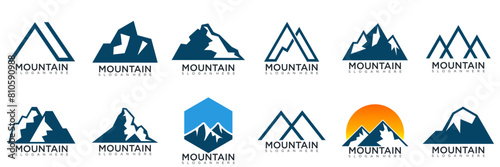 collection abstract mountain logo design illustration