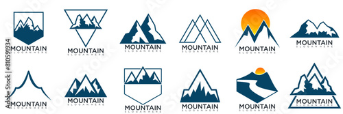 collection abstract mountain logo design illustration