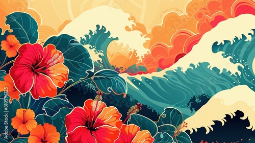Tropical Tapestries: Celebrating AAPI Heritage with Waves and Hibiscus