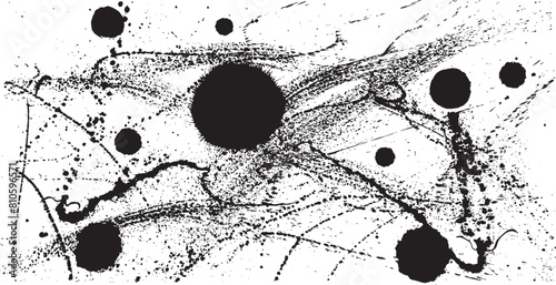 宇宙　銀河　太陽系惑星　手書きの毛筆イラスト