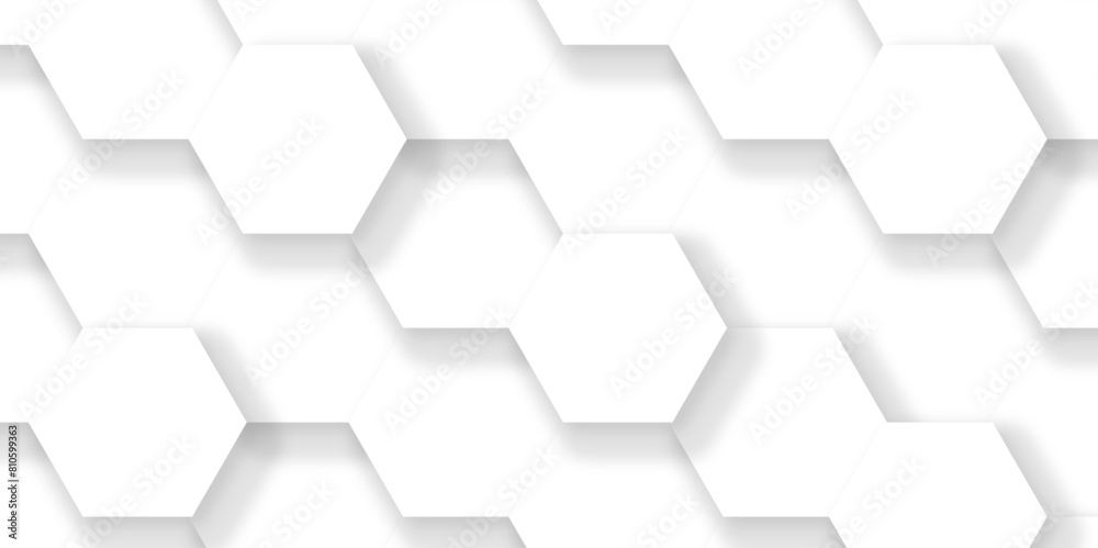 Seamless creative geometric Pattern of white hexagon white abstract hexagon wallpaper or background. 3D Futuristic abstract honeycomb mosaic white background. white hexagon geometric texture.
Seamless creative geometric Pattern of white hexagon white abstract hexagon wallpaper or background. 3D Futuristic abstract honeycomb mosaic white background. white hexagon geometric texture.