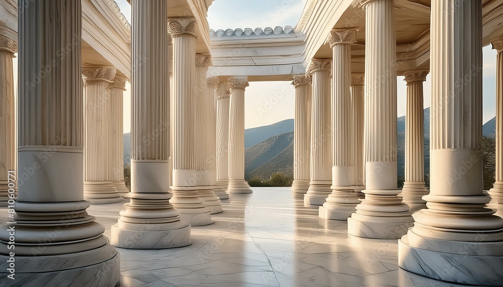 Fototapeta premium Ancient Echoes: Marble Pillars' Legacy