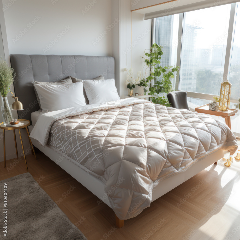 Obraz premium Modern Minimalist Bedroom with Natural Light