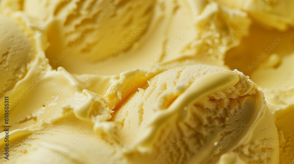 Golden Vanilla Ice Cream Scoops Close-Up
Golden Vanilla Ice Cream Scoops Close-Up