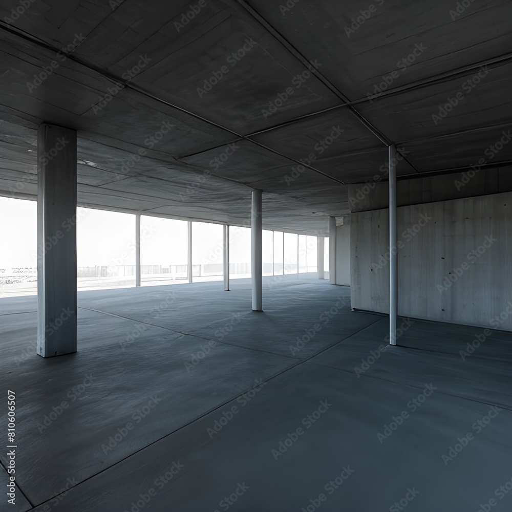 empty parking garage Empty concrete open space interior with sunlight
