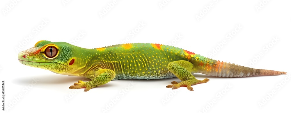 Beautiful Day Gecko of Madagascar. 
Exotic Madagascan Day Gecko Close-Up. 
Stunning Reptile: Madagascan Day Gecko