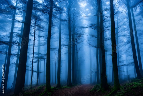 mystic foggy forest