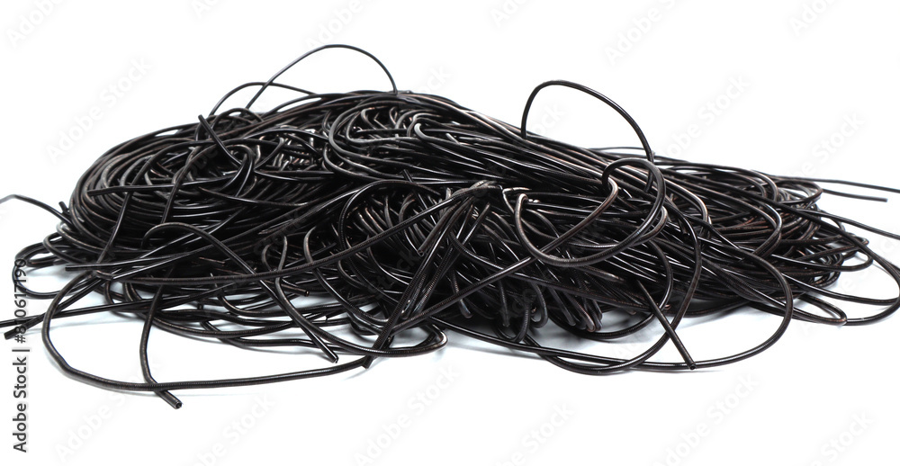 black bullion wire isolated on white background black bullion wire isolated on white background