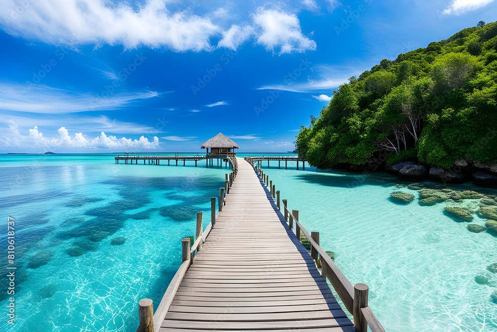 View of wooden bridge