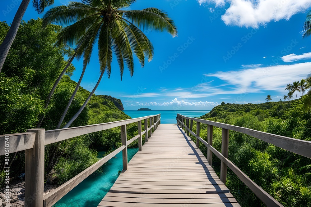 View of wooden bridge