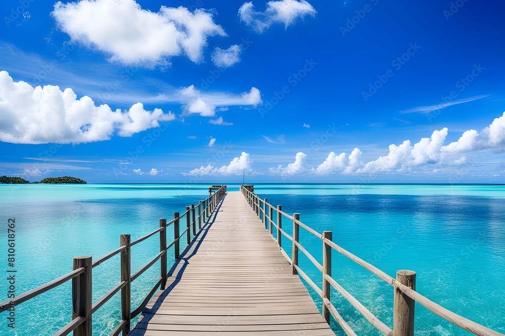 Obraz premium View of wooden bridge