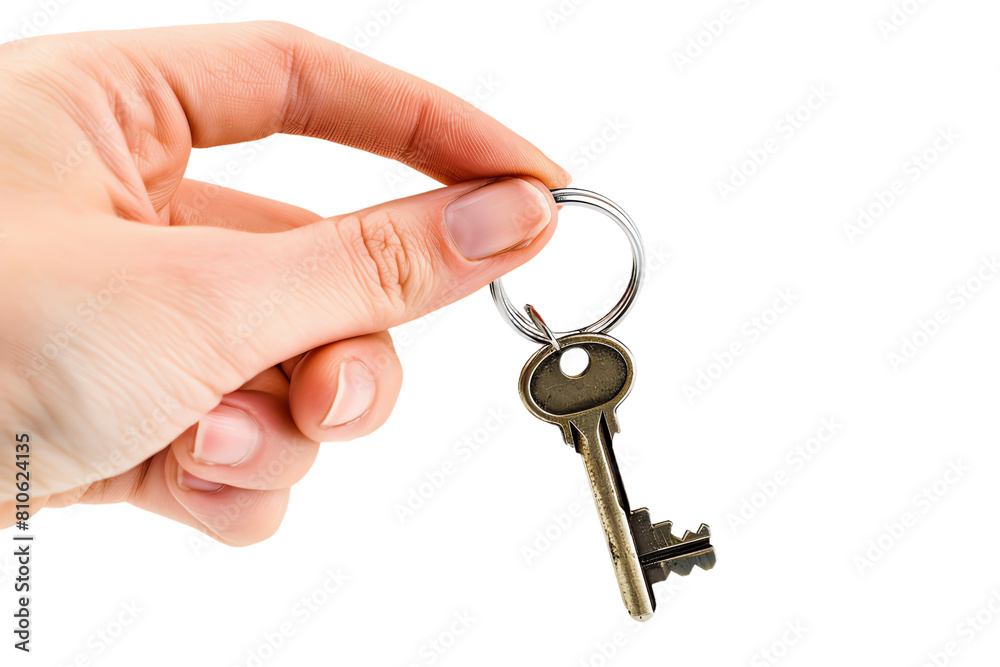 Hand holding key for success in real estate Hand holding key for success in real estate