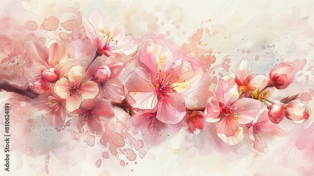 Dreamy Sakura: Watercolor Brushstrokes of Tranquility Dreamy Sakura: Watercolor Brushstrokes of Tranquility