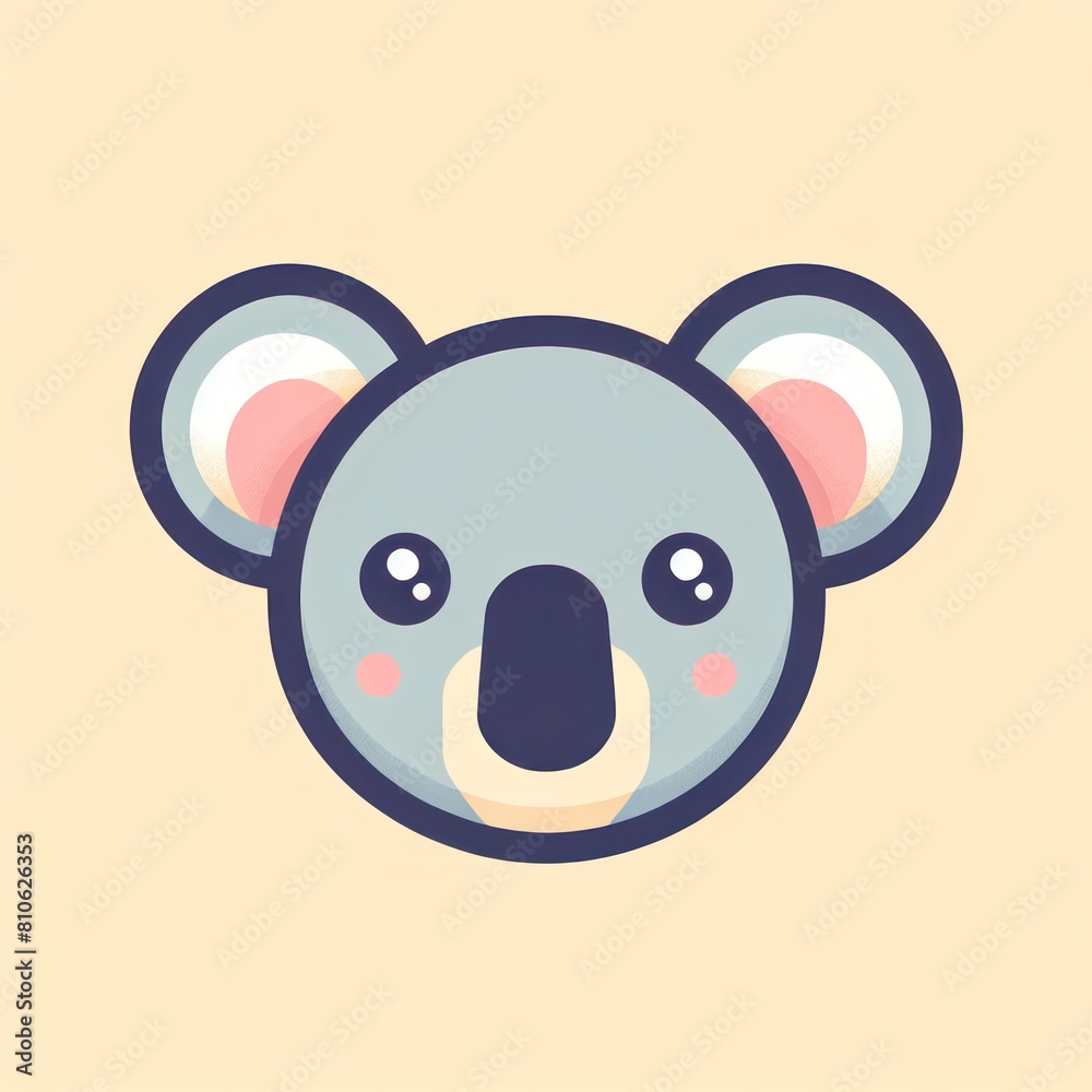 Koala Face Illustration in Cartoon Style. Generative AI Koala Face Illustration in Cartoon Style. Generative AI