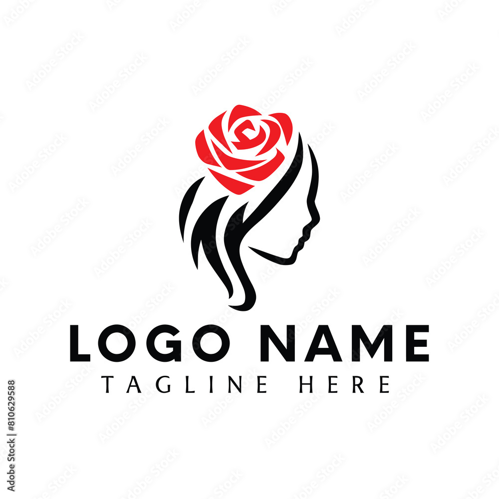 hair logo haircut salon illustration beauty and spa girls design feminine ladies brand icon company red floral hair logo haircut salon illustration beauty and spa girls design feminine ladies brand icon company red floral