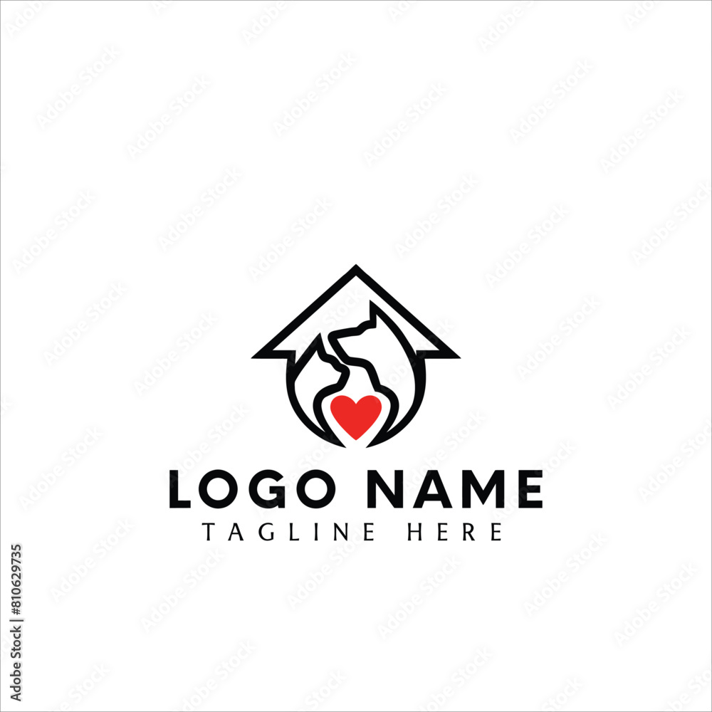 pet care logo cat dog icon brand animals shelter illustration minimalist brand health love pet care logo cat dog icon brand animals shelter illustration minimalist brand health love