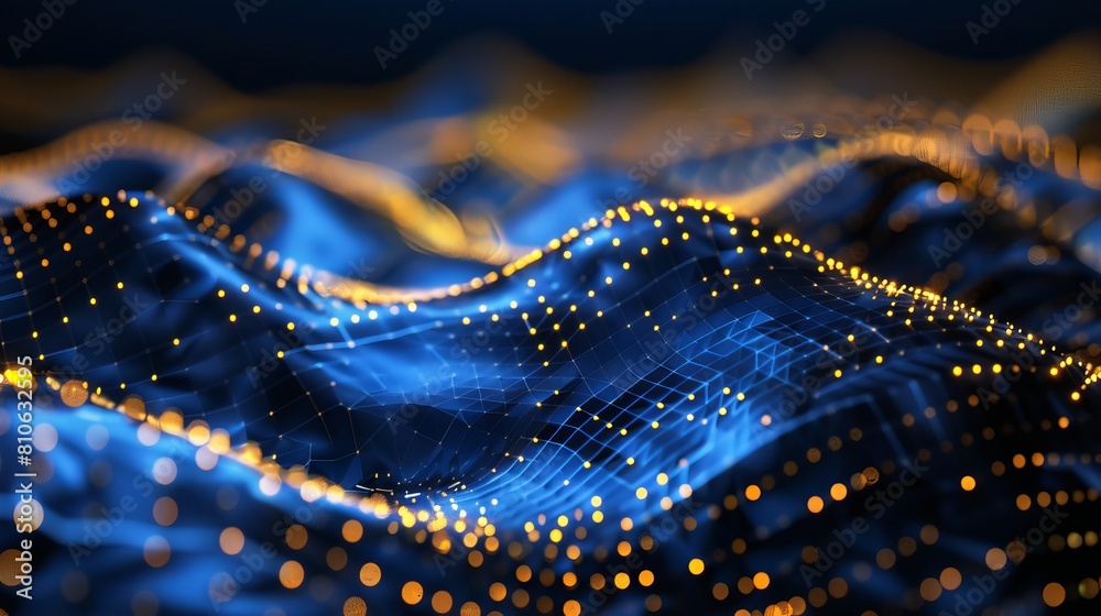 A graph displayed against a background of gold and blue A graph displayed against a background of gold and blue