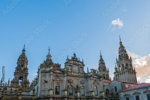 Santiago de Compostela, Spain. The cathedral of Santiago de Compostela. UNESCO World Heritage Site.