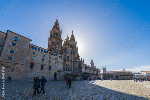 Santiago de Compostela, Spain.  The cathedral of Santiago de Compostela. UNESCO World Heritage Site.