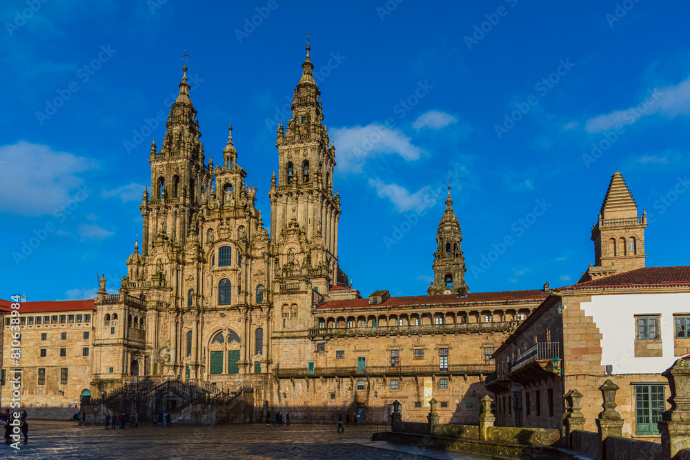 Santiago de Compostela, Spain.  The cathedral of Santiago de Compostela. UNESCO World Heritage Site.