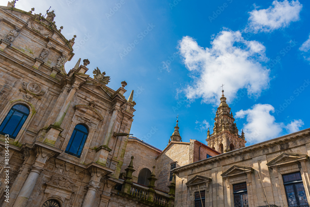 Fototapeta premium Santiago de Compostela, Spain. The cathedral of Santiago de Compostela. UNESCO World Heritage Site.