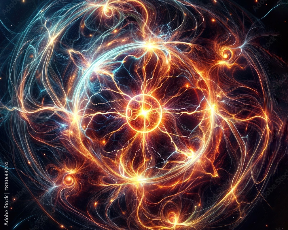 Glowing Plasma Vortex on a Dark Background Glowing Plasma Vortex on a Dark Background