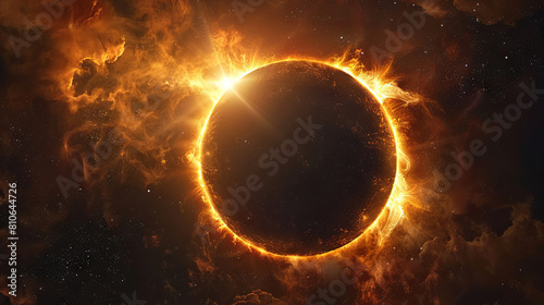 During a solar eclipse, the Moon moves between the Earth and the Sun, causing a temporary obstruction of the Sun's view from certain areas on Earth, either completely or partially photo