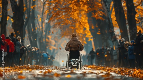 A person in a wheelchair reaches the finish line at a marathon. Ideas for overcoming challenges of people with disabilities