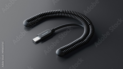 High-speed USB-C charging cable coiled neatly with a USB-C connector on one end and a standard USB-A connector on the other, ideal for charging smartphones, tablets, and other compatible devices.