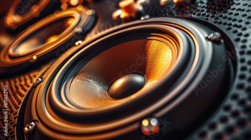 Close up of a loudspeaker photo