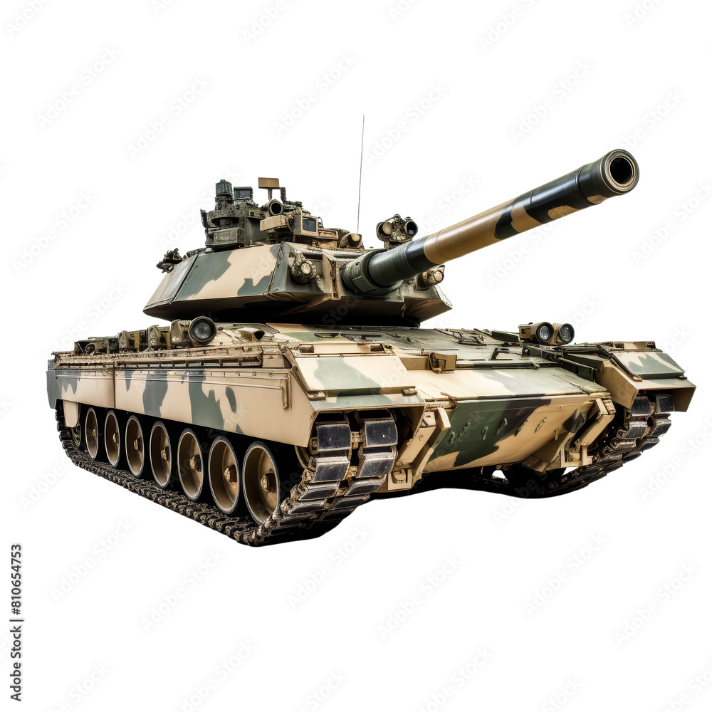 Battle tank isolated on transparent background
