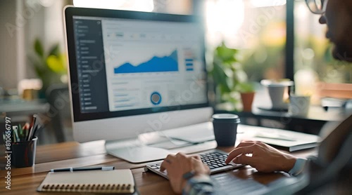 3D graph in monitor and analyst insert data of bussiness.