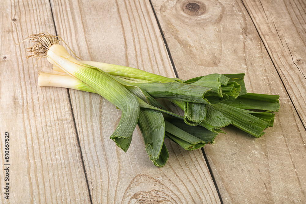 Natural raw organic green leek Natural raw organic green leek
