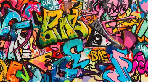 Wallpaper Mural Seamless pattern background illustration with urban graffiti art. Torontodigital.ca