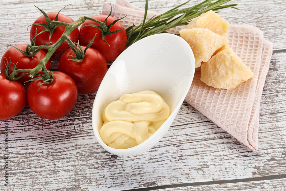 Cheese sauce in the bowl Cheese sauce in the bowl