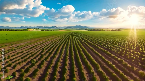 Arable land is used to grow temporary crops and can be ploughed. Concept Farming, Agriculture, Soil Cultivation, Crop Production, Arable Land photo