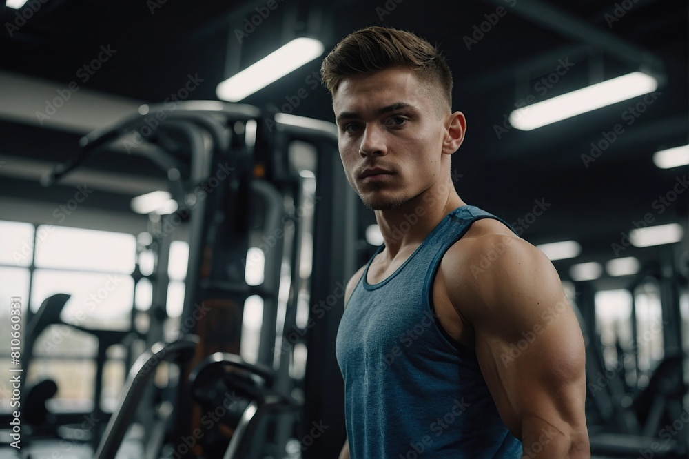 Portrait of young man at gym Portrait of young man at gym